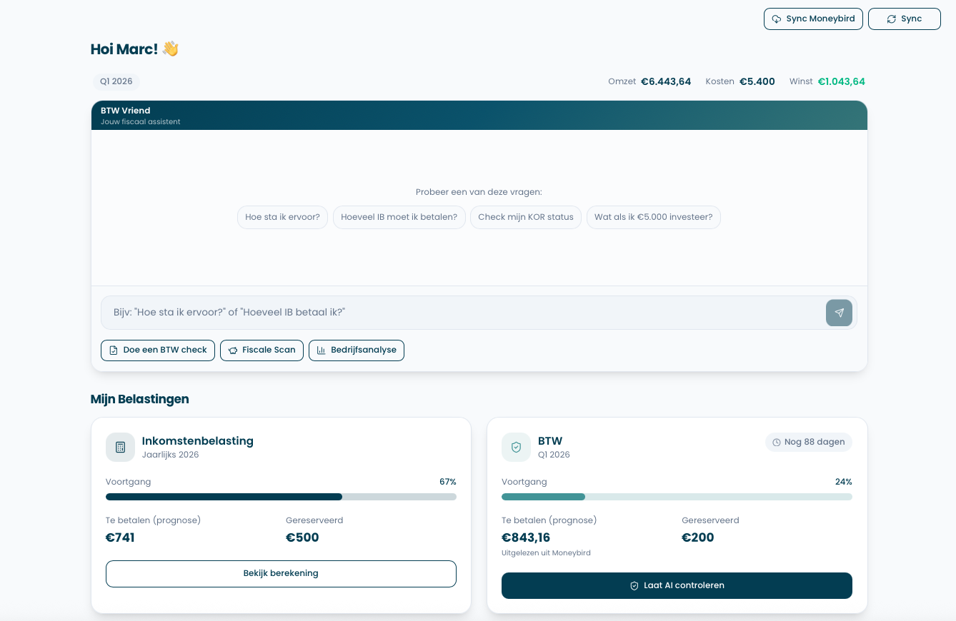 BTW Vriend Dashboard - AI Boekhouder